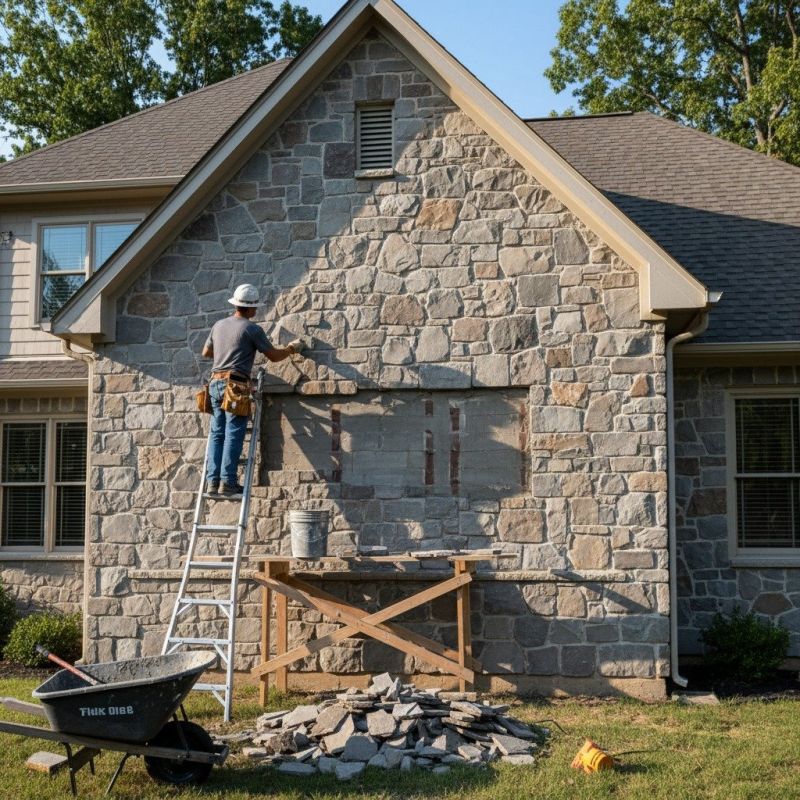 Faux Rock Siding Installation