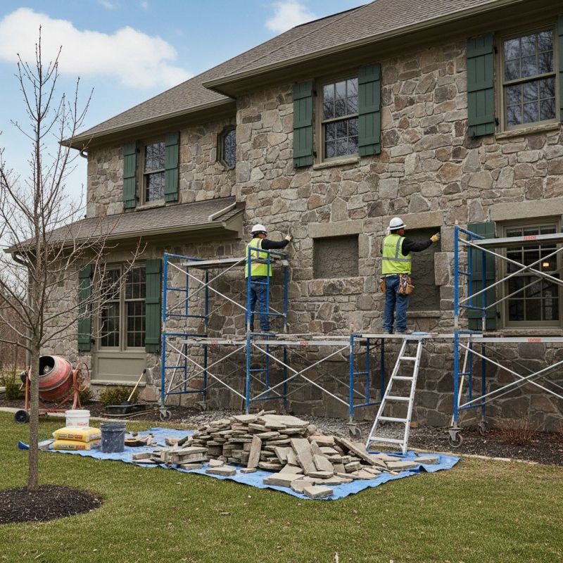 Faux Rock Siding Installation